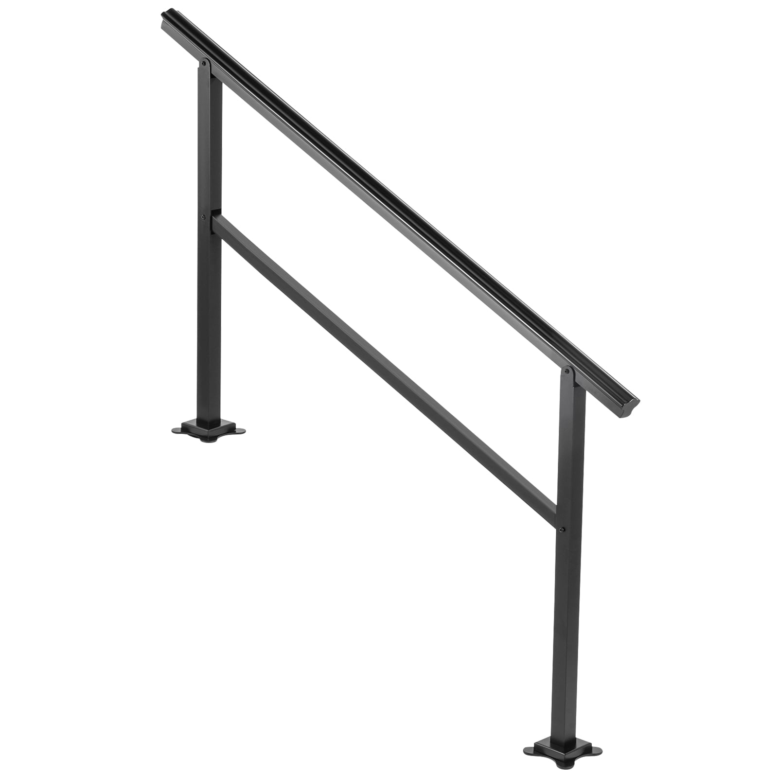 Outdoor Handrail 165LBS Load Handrail Outdoor Stairs Aluminum Stair Handrail 60 X 35" Outdoor Stair Railing Transitional Range From 0 To 30° Staircase Handrail Fits 4-5 Steps With Screw Kit_maomaolike.com
